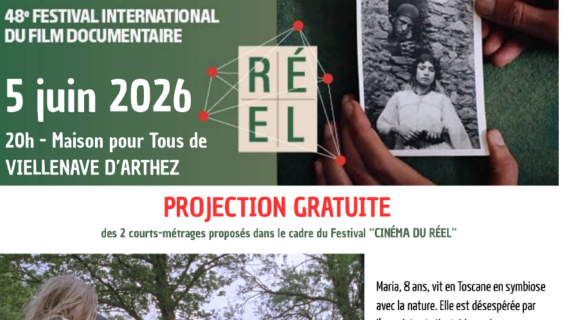 Projection : 2 courts-métrages — visuel événement