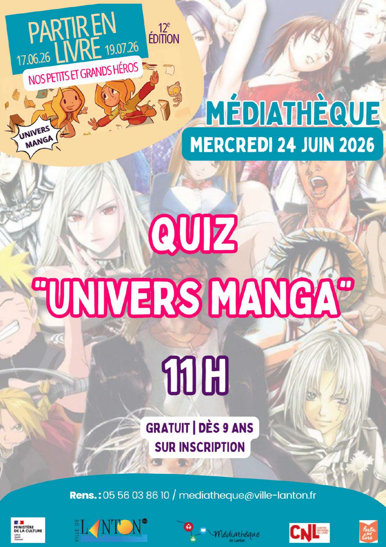 Partir en livre Quiz Univers Manga