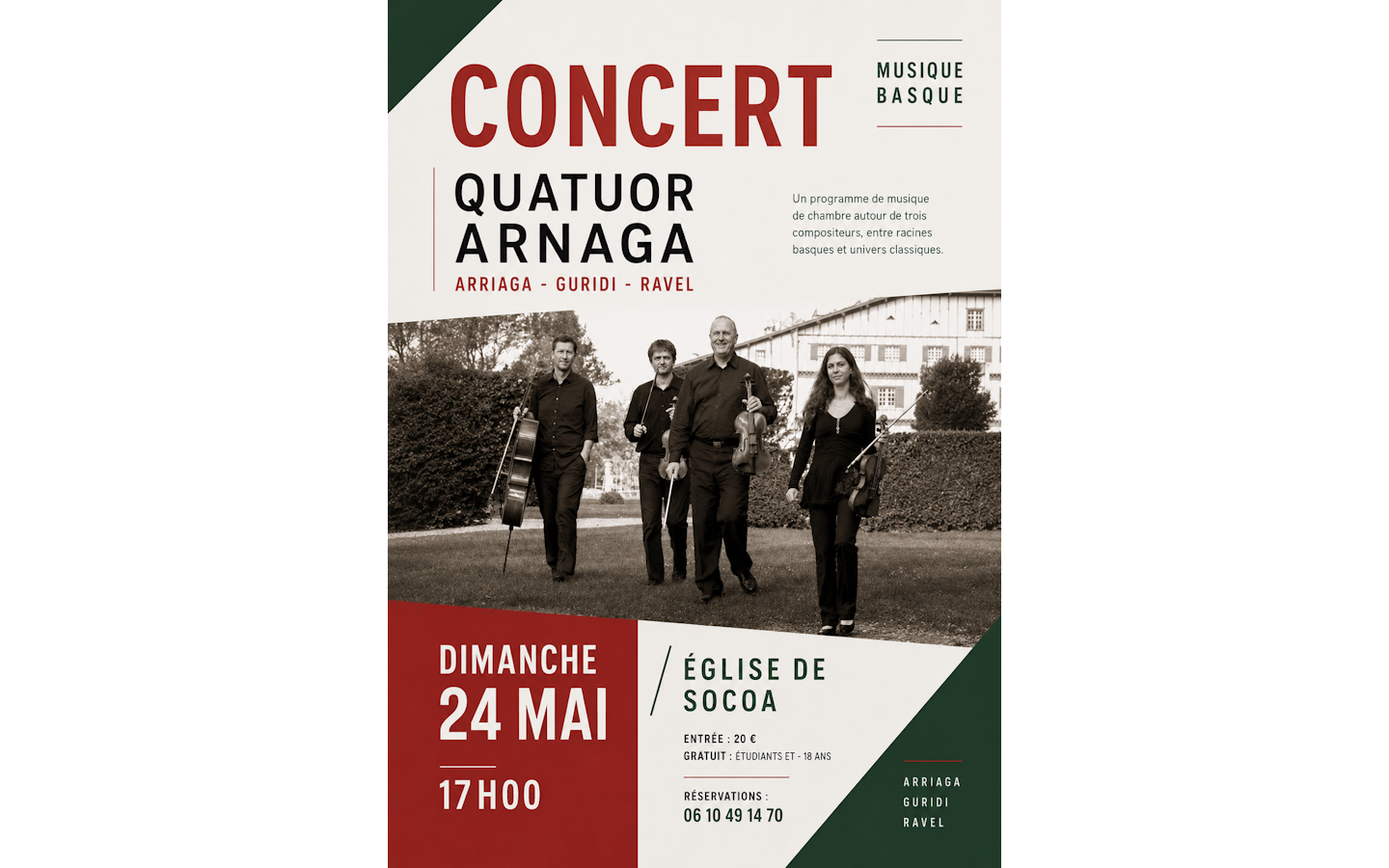 Concert quatuor Arnaga — visuel événement