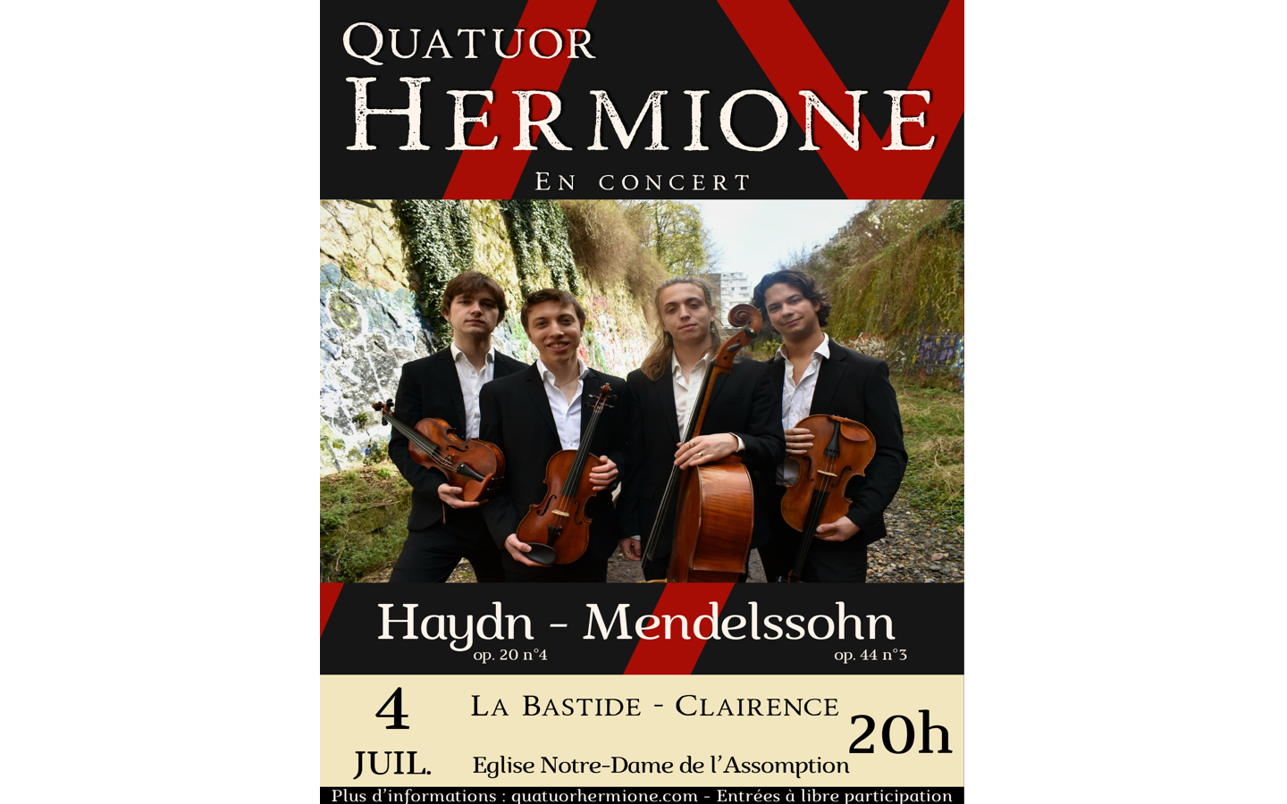 Le quatuor Hermione en concert