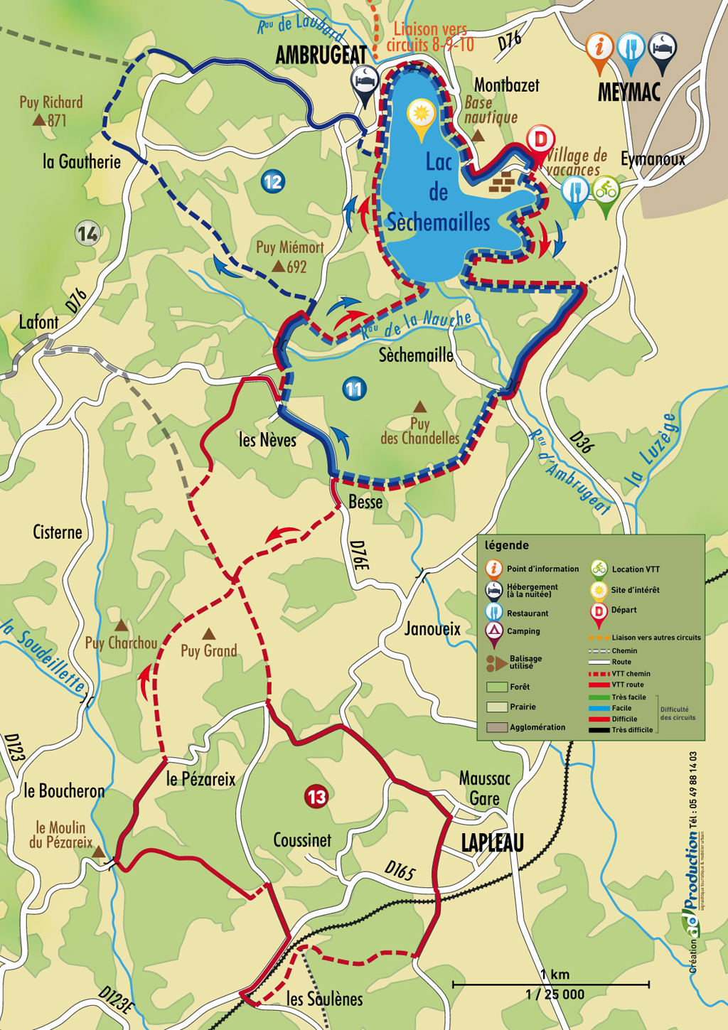 VTT - Gravel - La ronde du lac - 9 km - circuit 11, Meymac