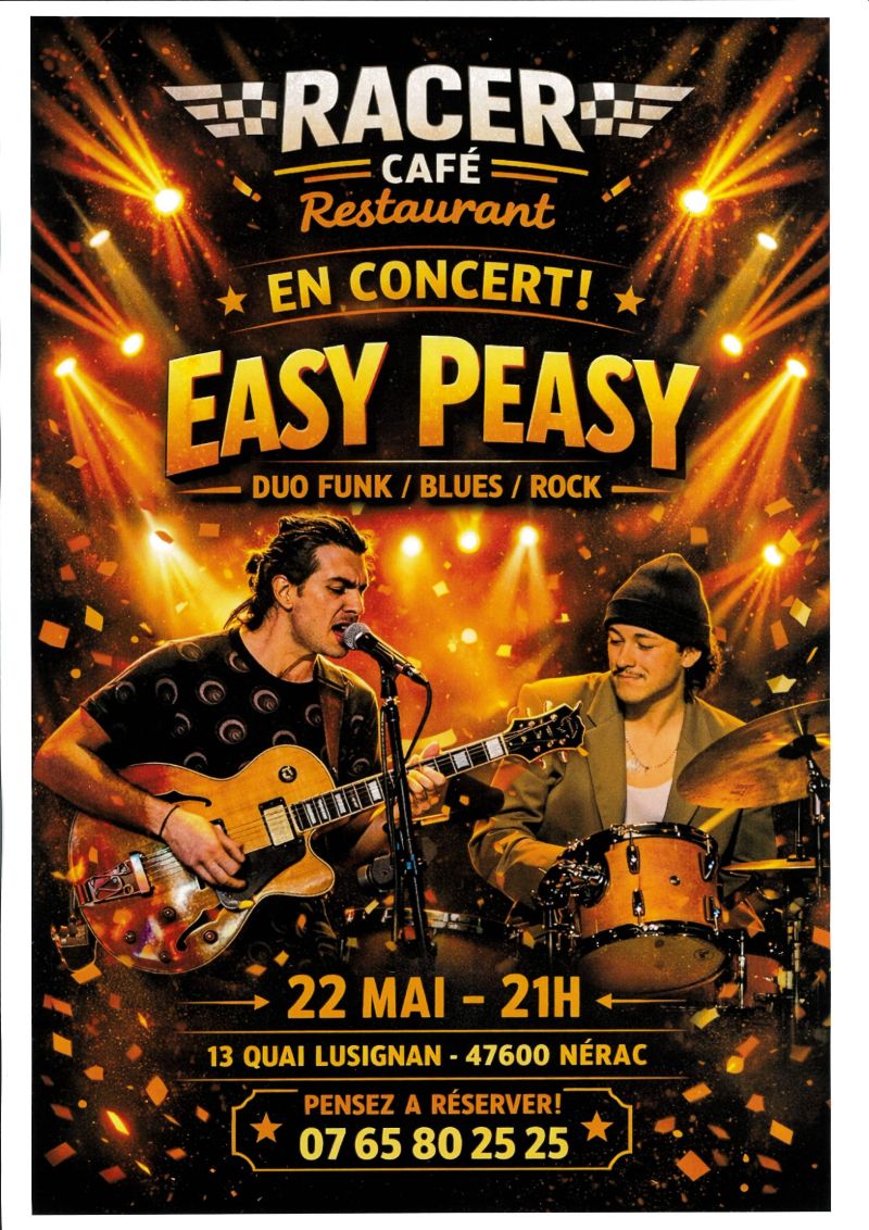 Racer Café : Easy Peasy en concert — visuel événement