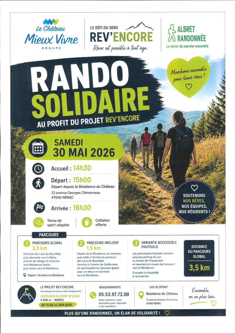 Rando solidaire au profit du projet Rev'Encore — visuel événement