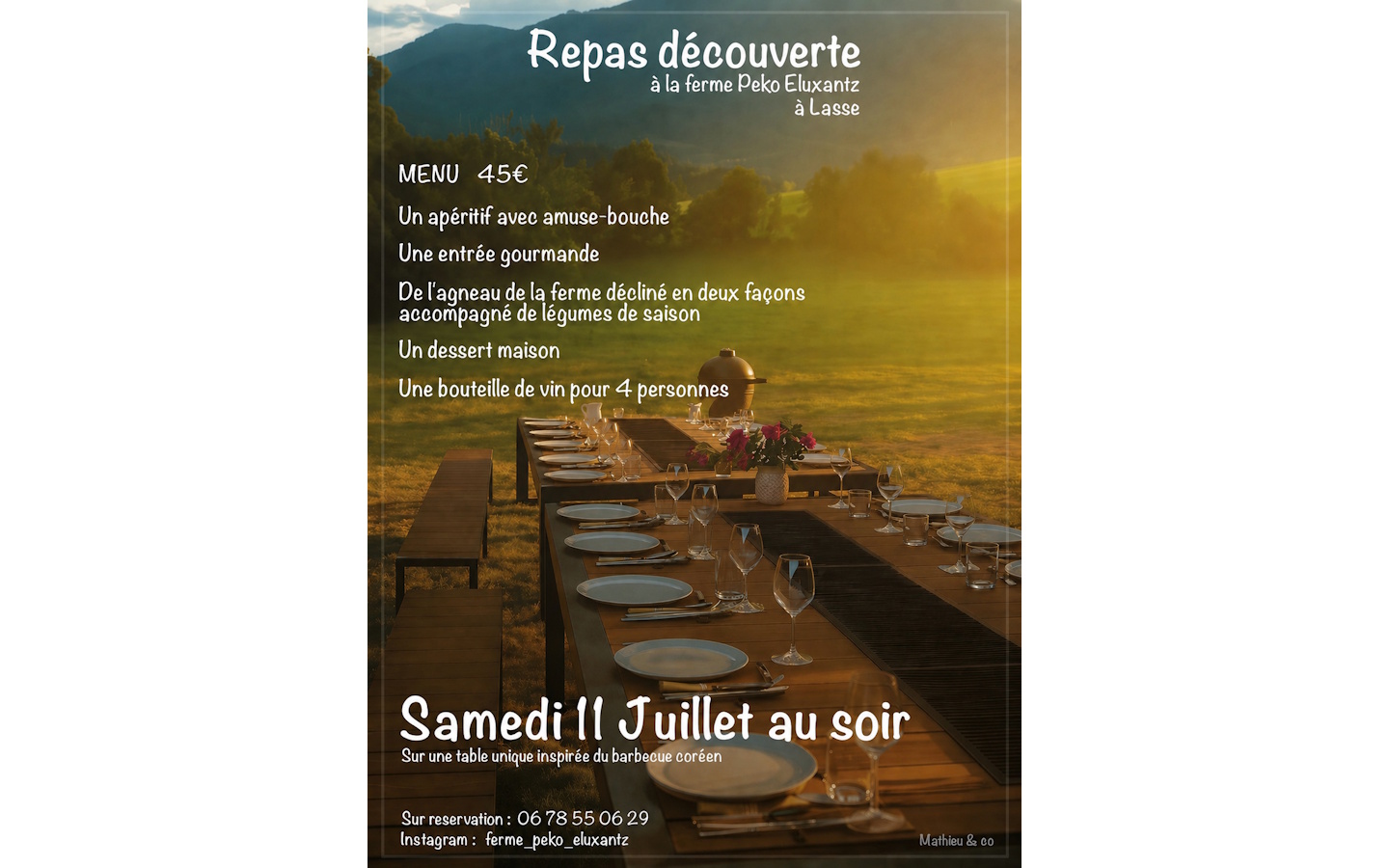 Soirée repas découverte à la ferme Peko Eluxantz