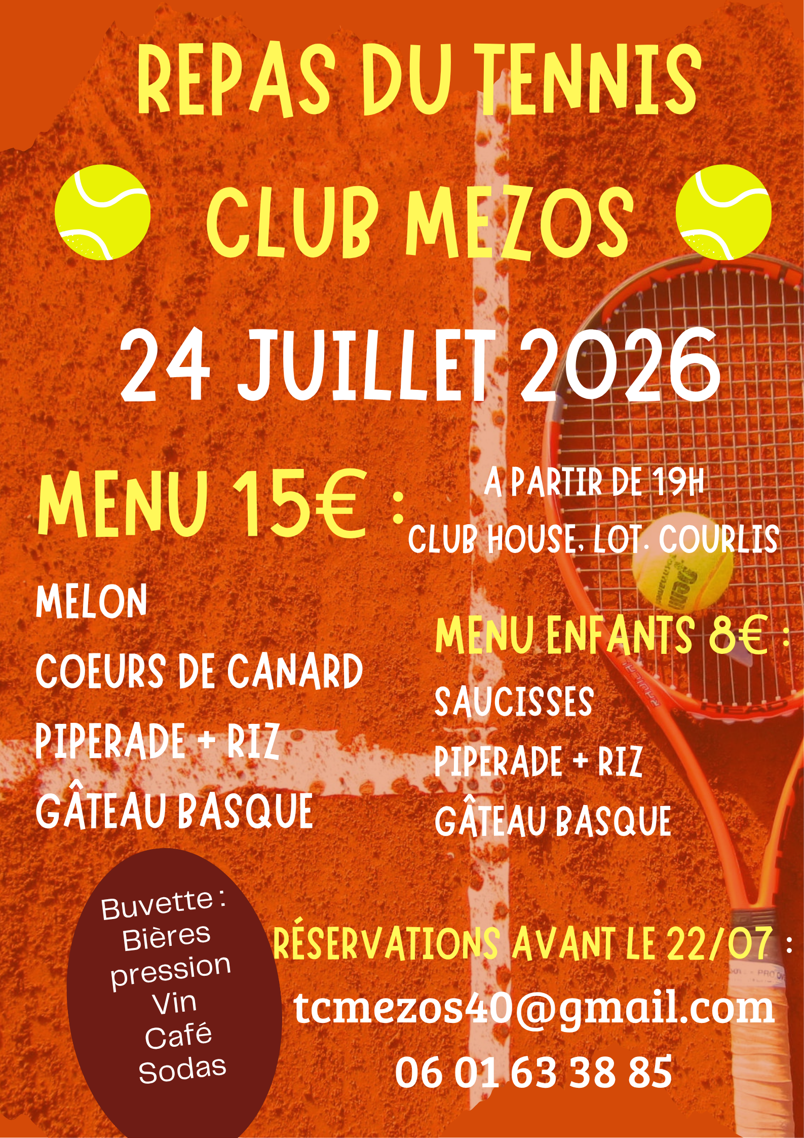 Repas du Tennis Club Mezos