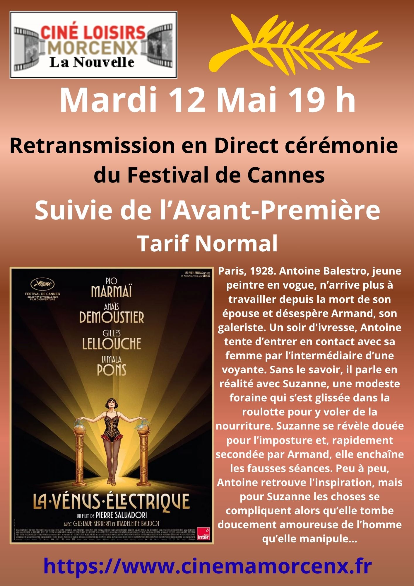 Retransmission en direct cérémonie du Festival de Cannes