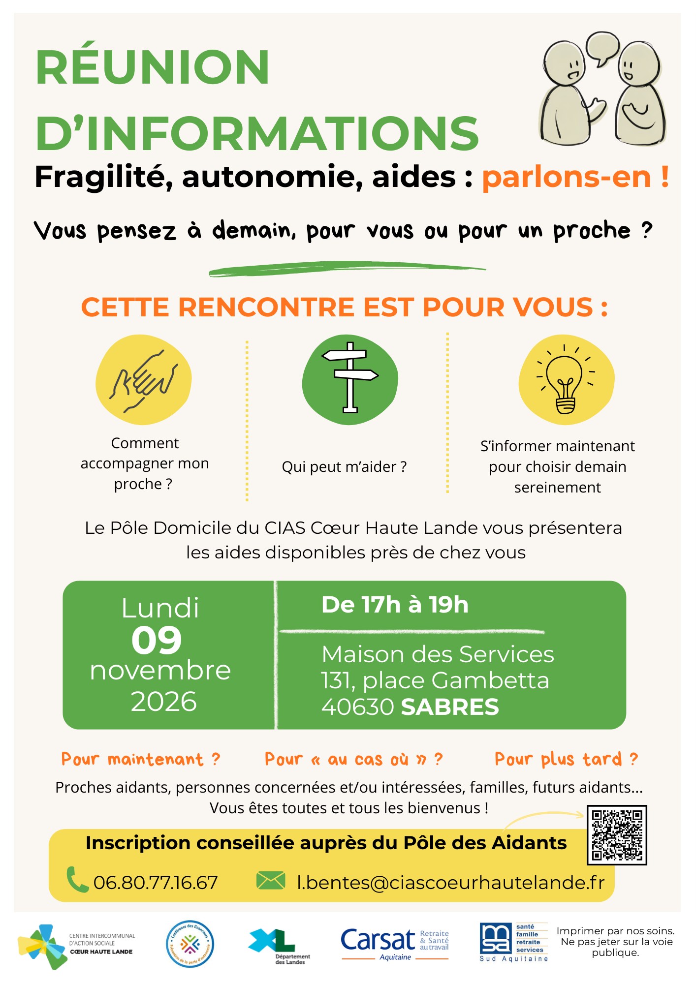 Réunion d'information - Fragilité, autonomie, aides : parlons-en !