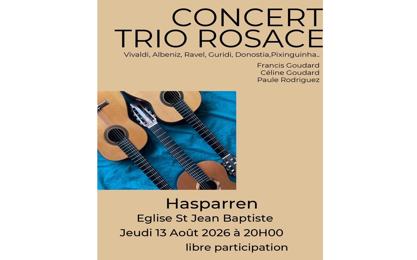 Concert du trio de guitares ROSACE