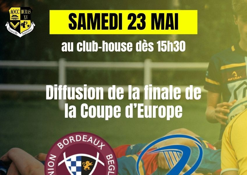 Diffusion de la finale de la Coupe d'Europe au club house — visuel événement