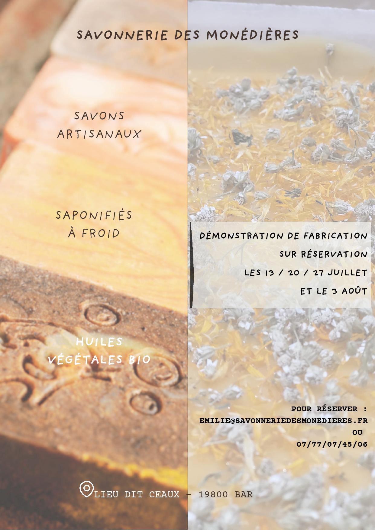 Savonnerie des Monédières : Démonstration / Fabrication de savons — visuel événement