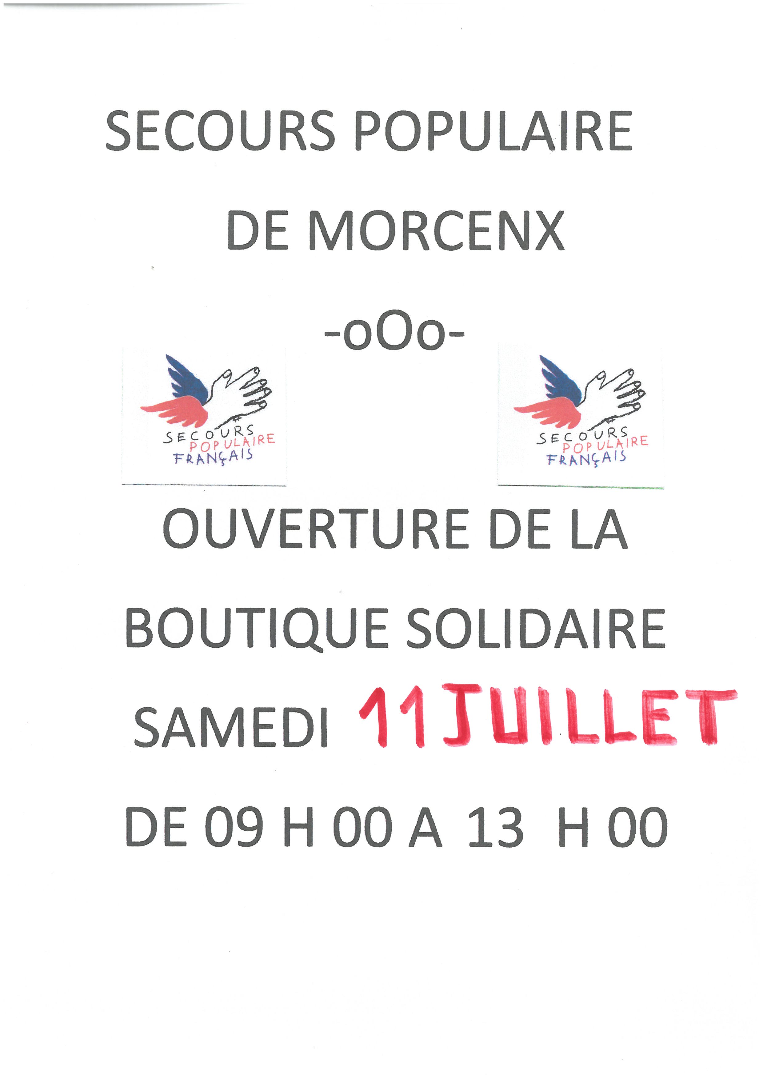Ouverture de la boutique solidaire - Secours Populaire de Morcenx