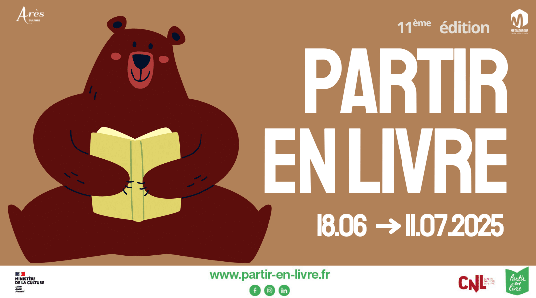 Partir en livre :  la médiathèque déménage au festival regarde ! — visuel événement