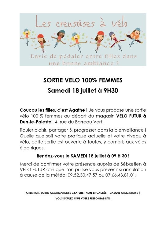Sortie vélo 100% femme