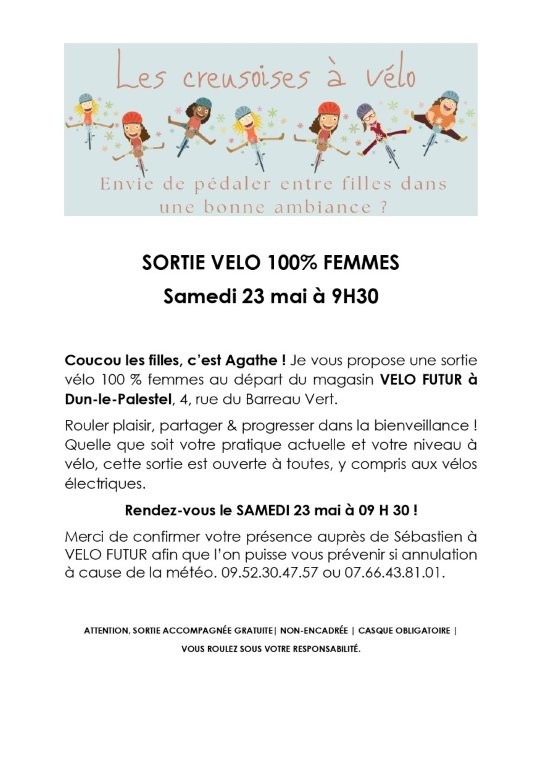 Sortie vélo 100% femme — visuel événement