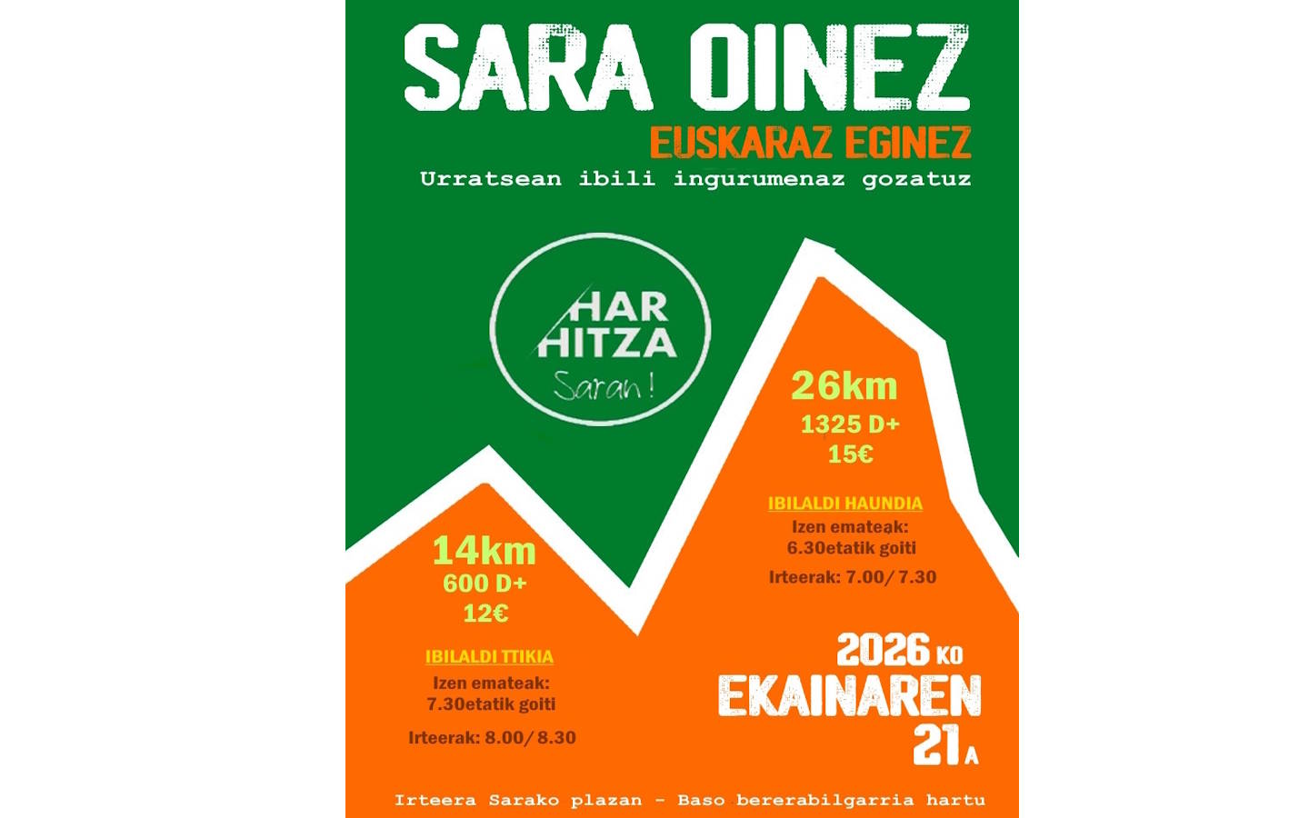 Sara Oinez, Sare à pied — visuel événement