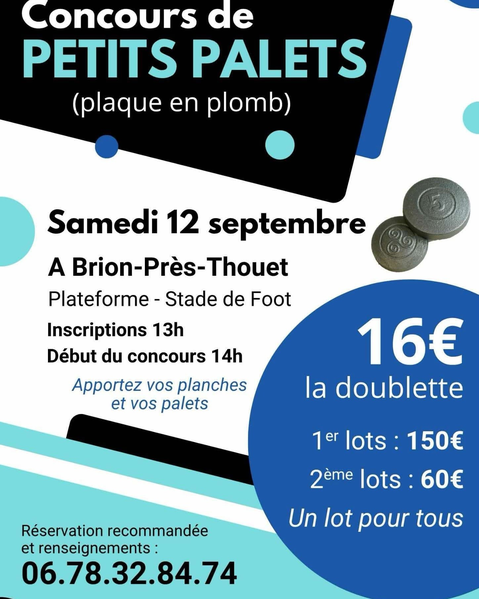 Concours de petits palets (plaque en plomb)