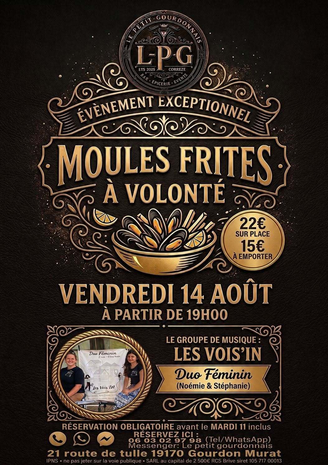Soirée moules frites et concert
