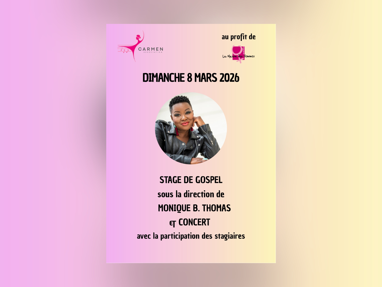 Stage gospel de Monique B. Thomas
