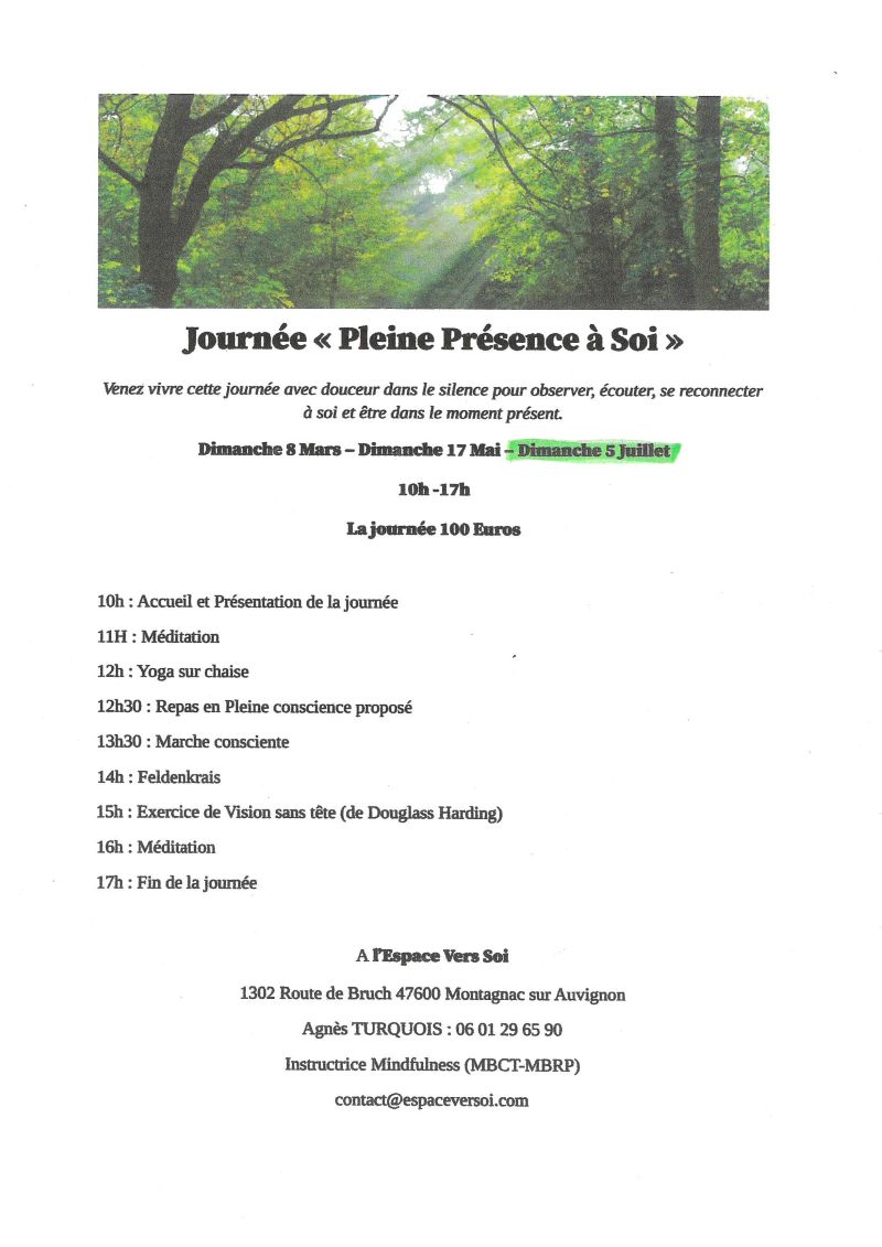 Journée Pleine présence de soi — visuel événement