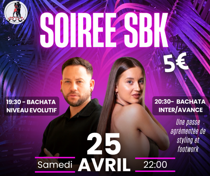 Stage + Soirée Salsa, Bachata, Kizomba — visuel événement