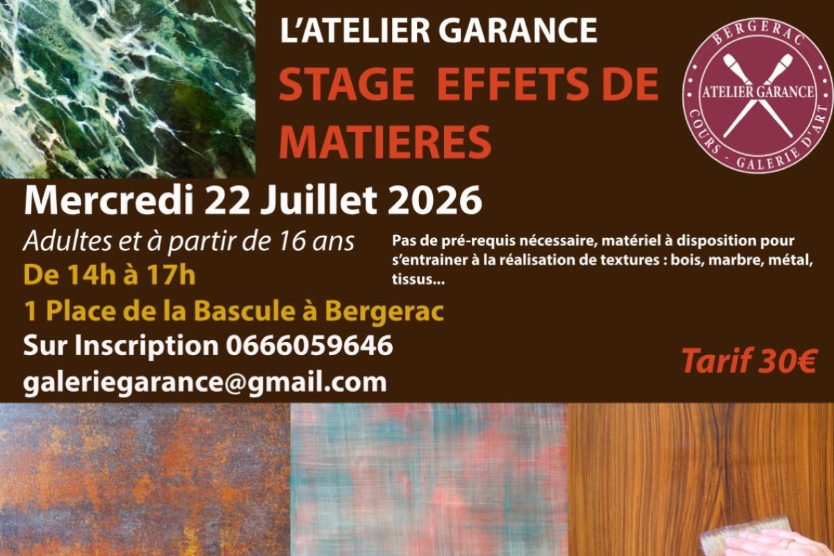 Stage effets de matières — visuel événement