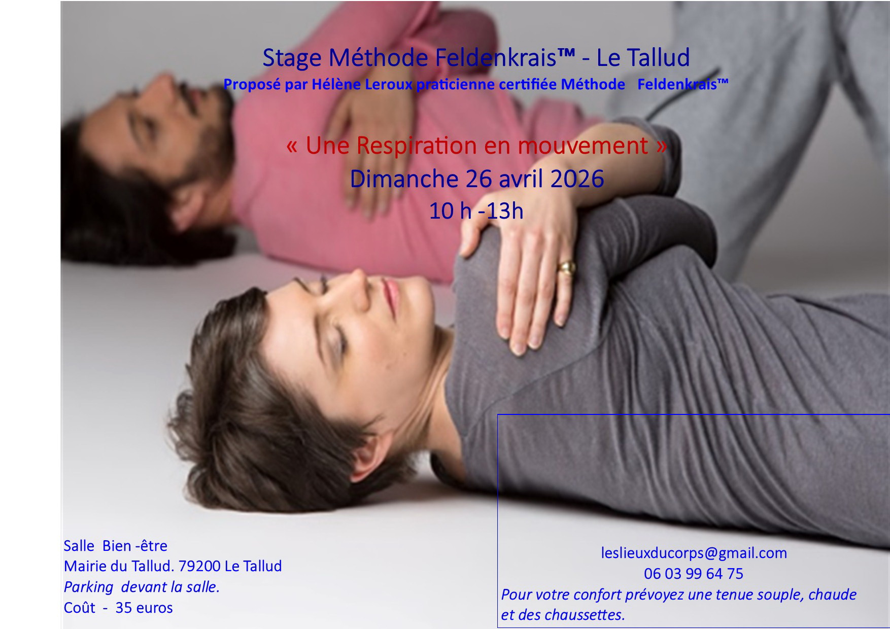 Stage méthode Feldenkrais au Tallud — visuel événement