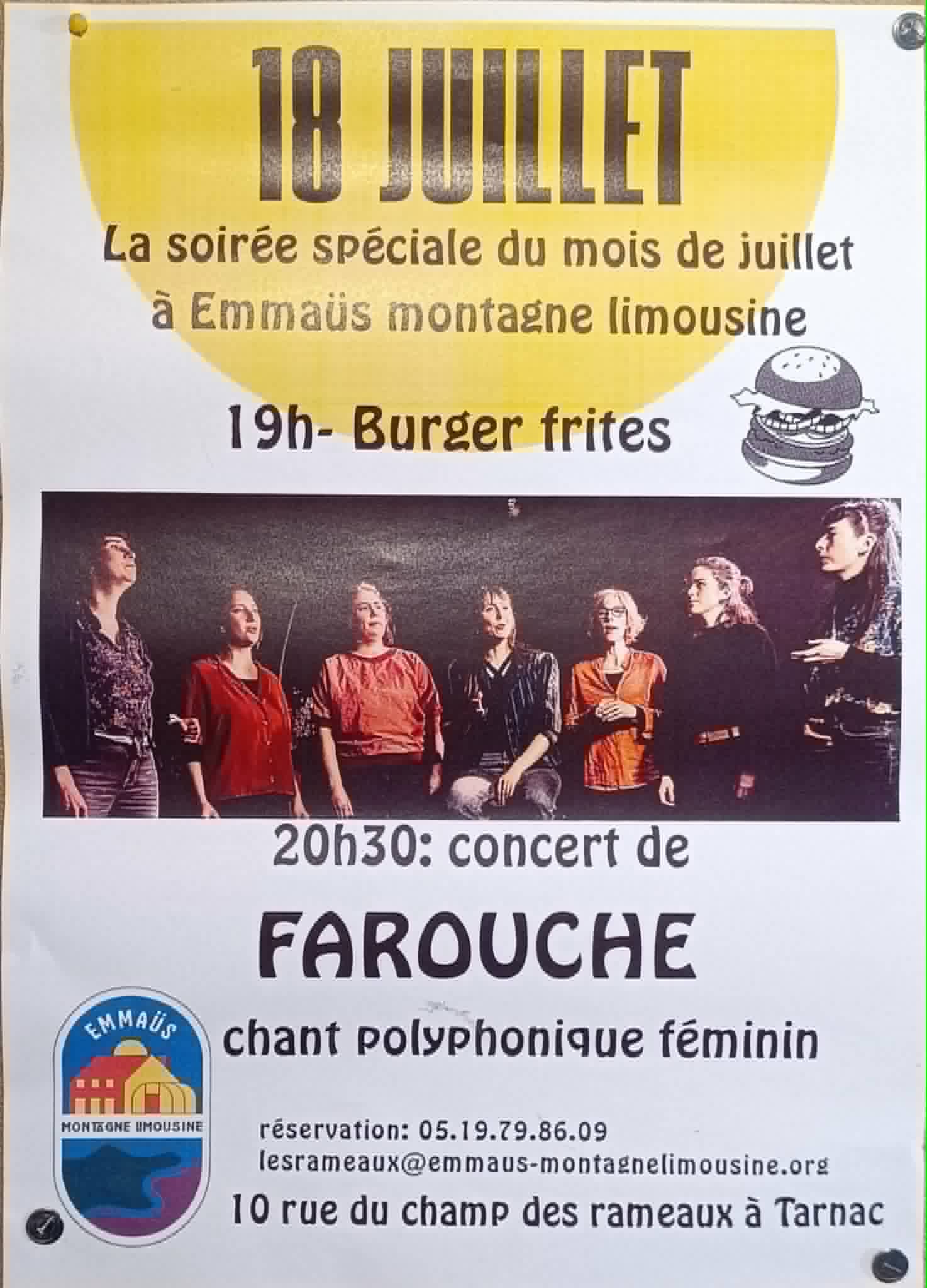 Concert de Farouche et Burger Frites