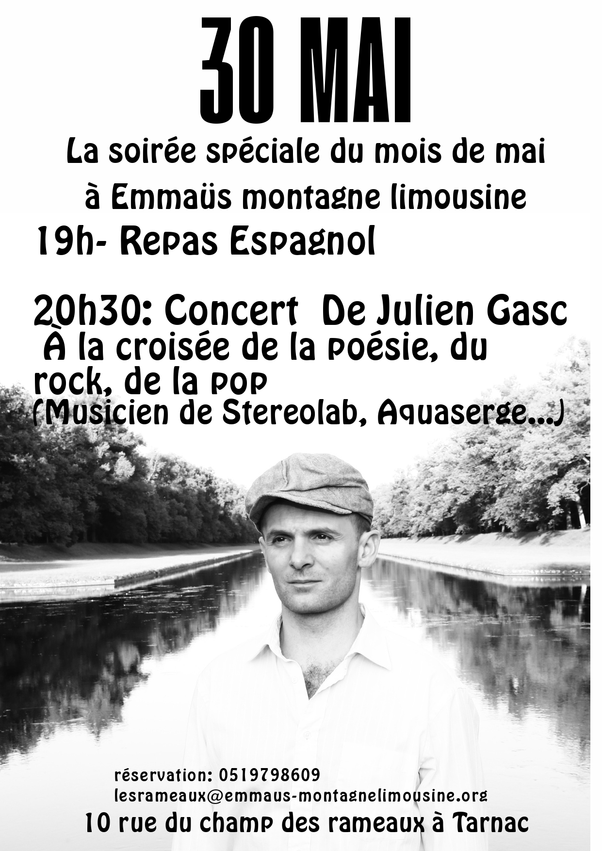 Soirée Repas-Concert à l'Emmaüs Montagne Limousine — visuel événement