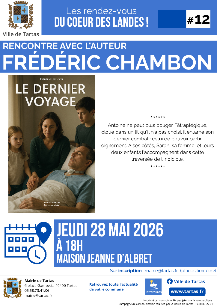 Les rendez vous du coeur des landes : Rencontre avec l'auteur Frédéric CHAMBON — visuel événement