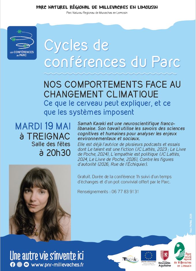 Cycles de conférences du Parc : Notre comportement face au changement climatique par Samah Karaki