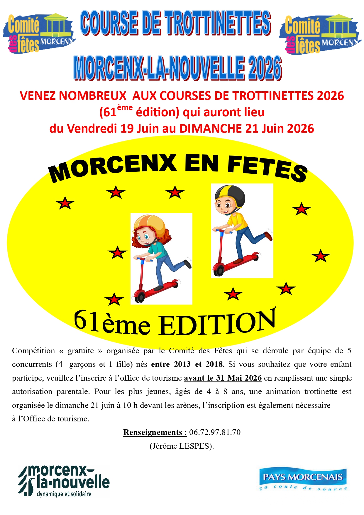 Fêtes locales - Morcenx-la-Nouvelle Course de trottinettes  2026 — visuel événement