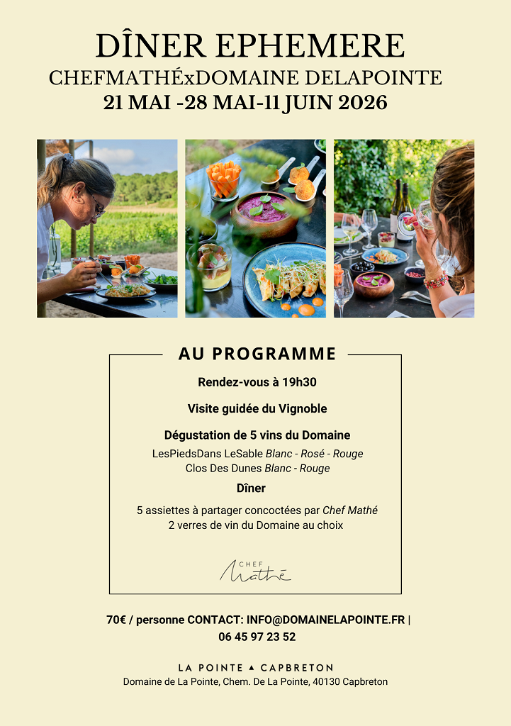 Dîner éphémère - Domaine de la Pointe — visuel événement