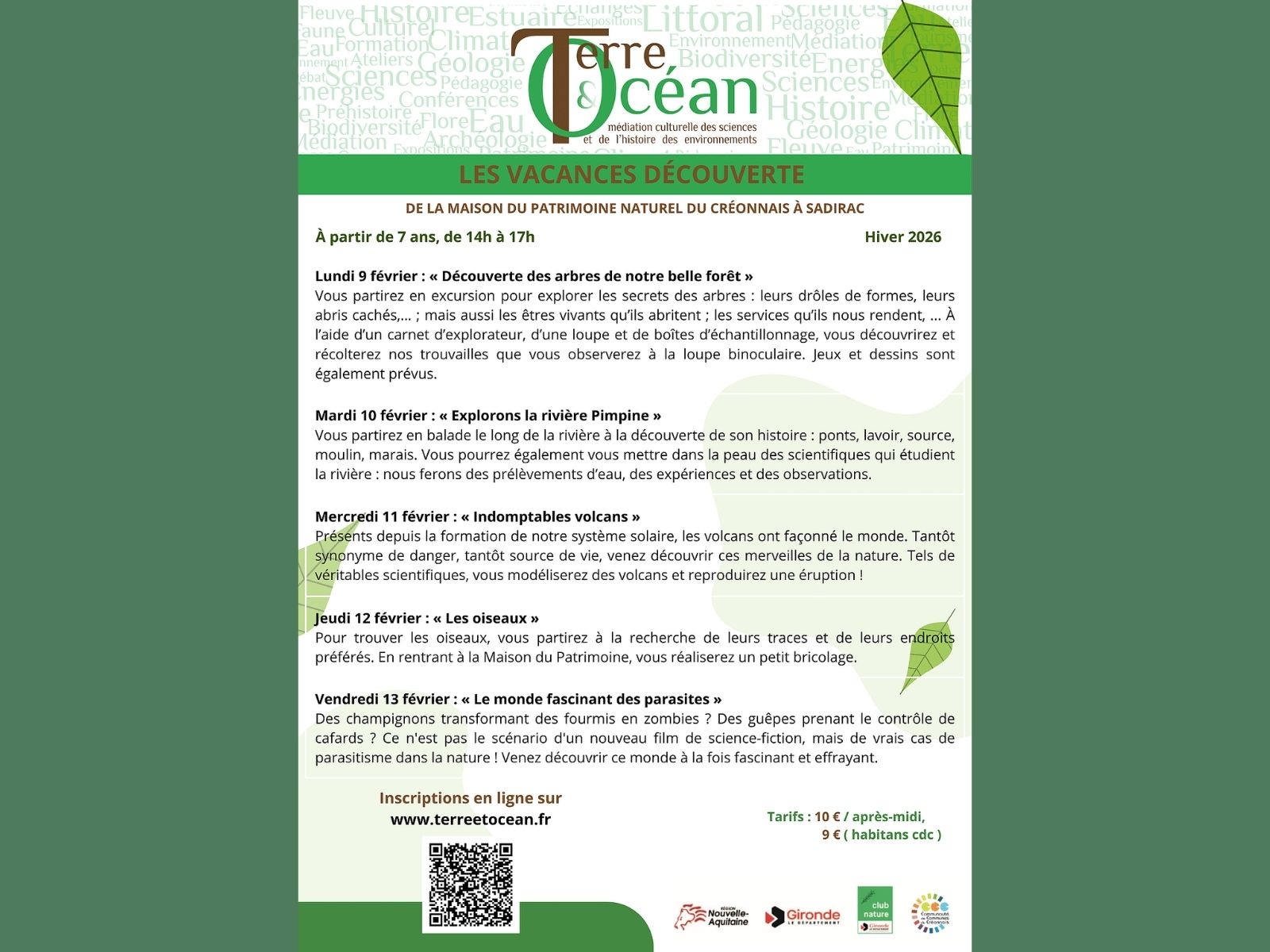 Les vacances découvertes à la Maison du Patrimoine Naturel du Créonnais, Sadirac