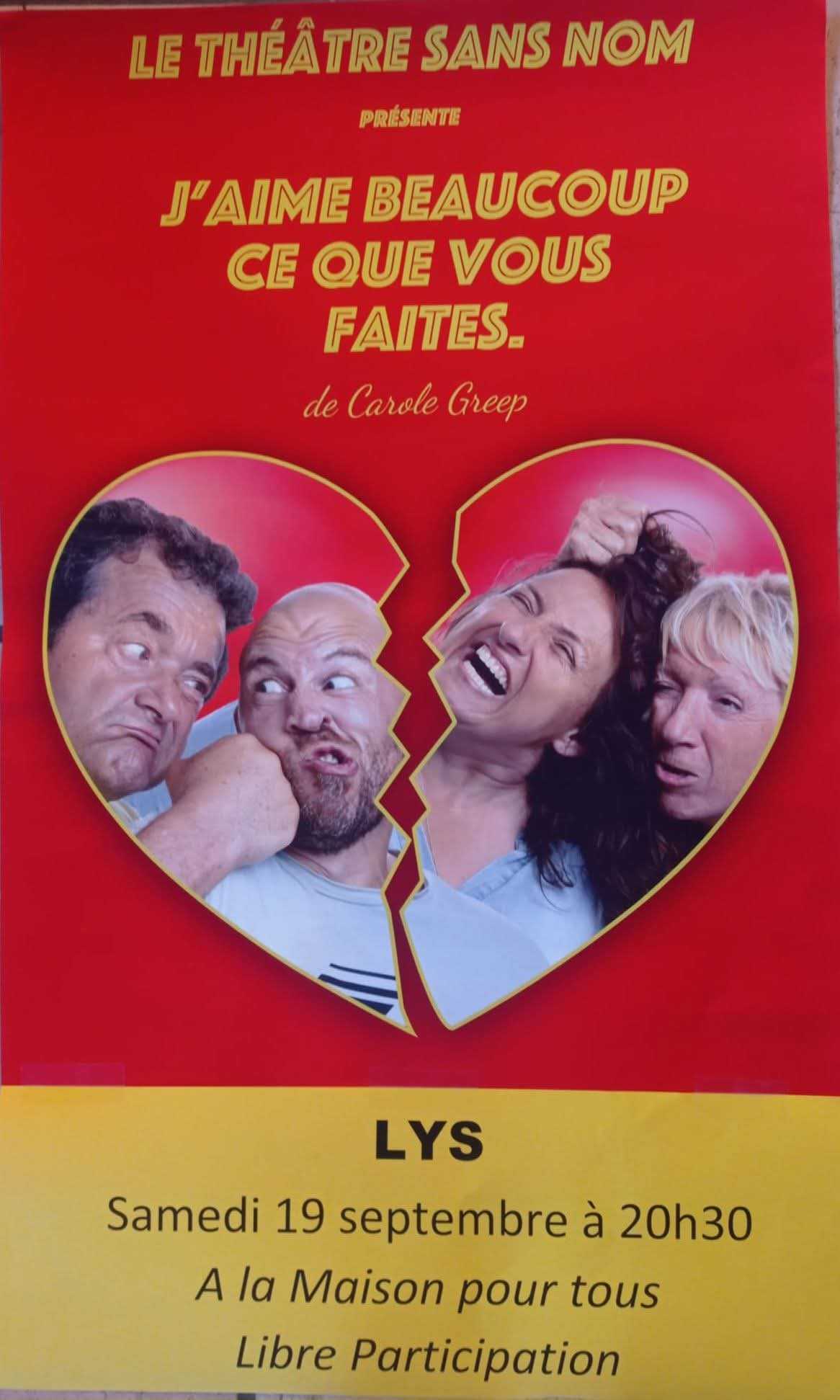 Théâtre : J'aime beaucoup ce que vous faites - Le théâtre sans nom