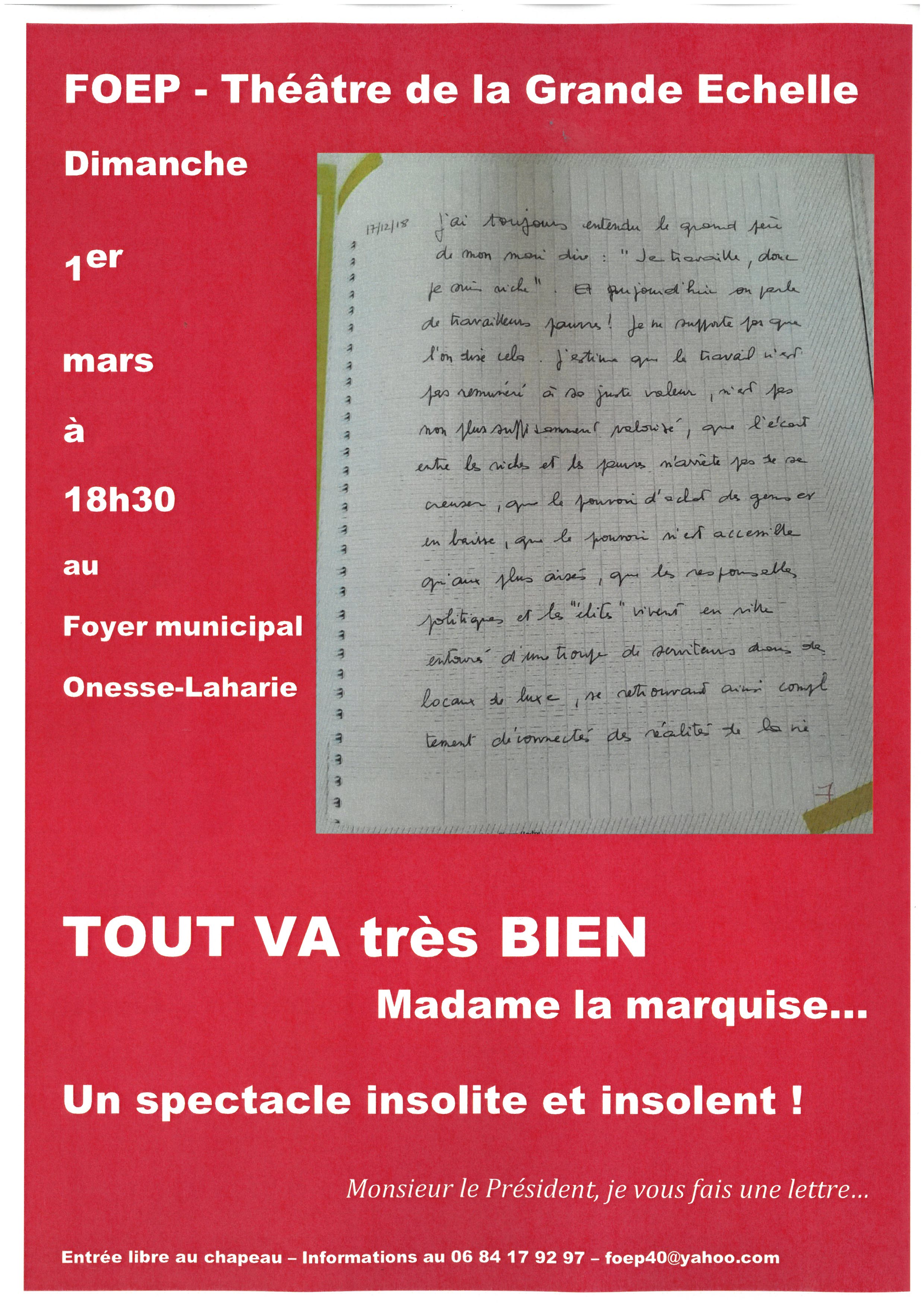 Tout va très bien Madame la marquise