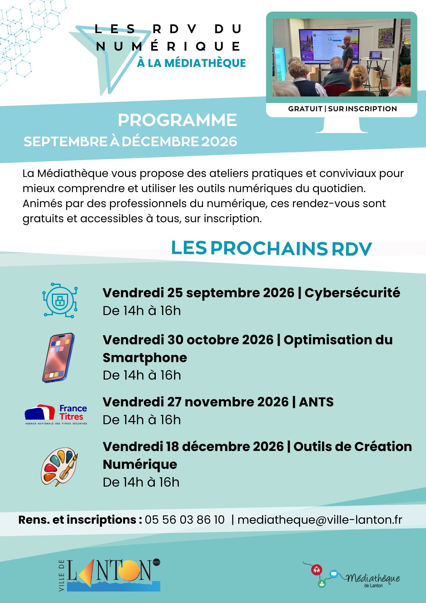 Les RDV du numérique à la mediathéque