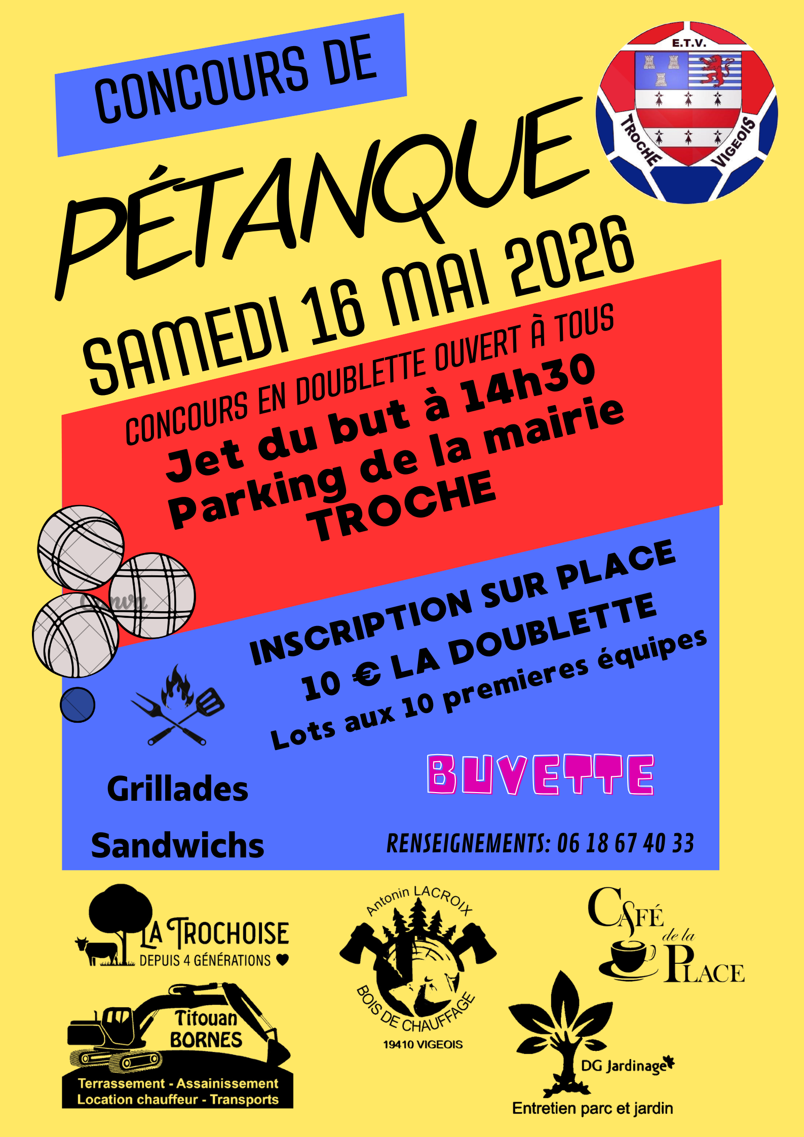 Concours de pétanque à Troche — visuel événement