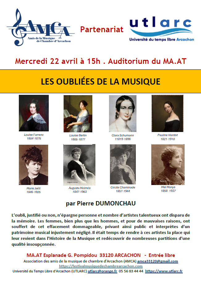 Conférence : les oubliées de la musique — visuel événement