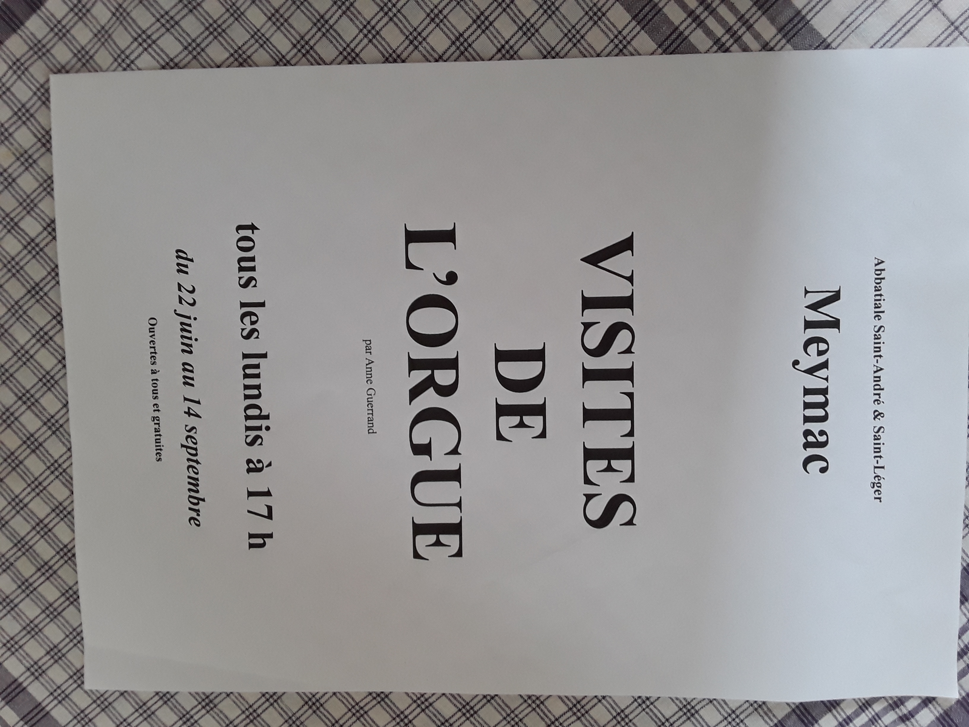 Visite de l'orgue — visuel événement