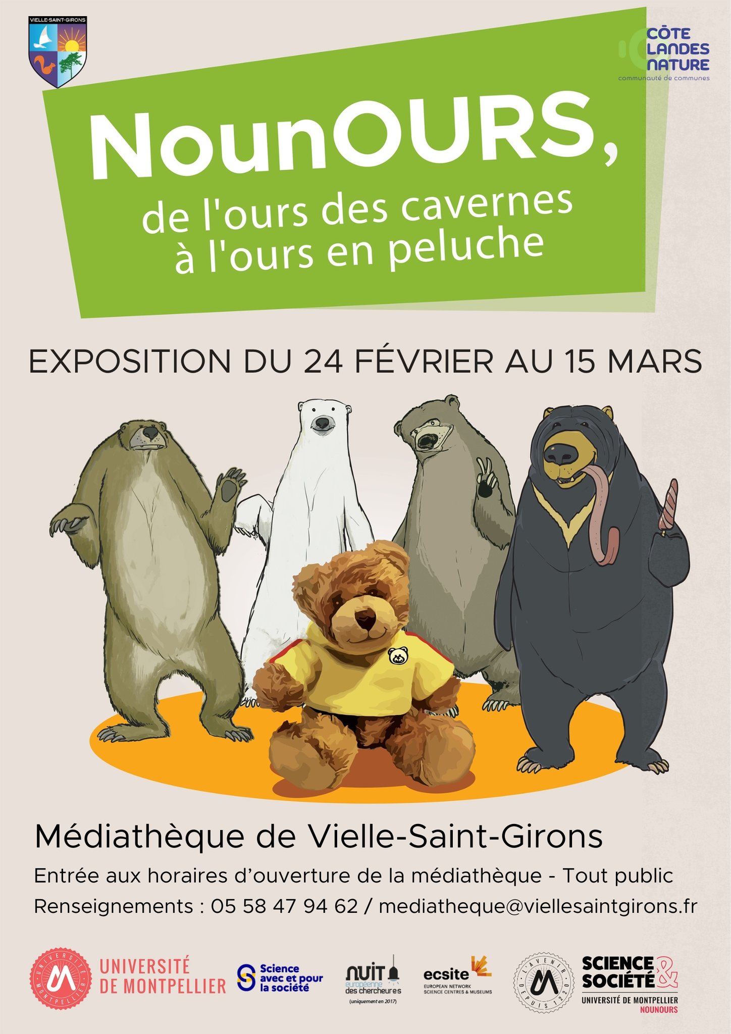 Exposition "NounOURS, de l'ours des cavernes à l'ours en peluche"