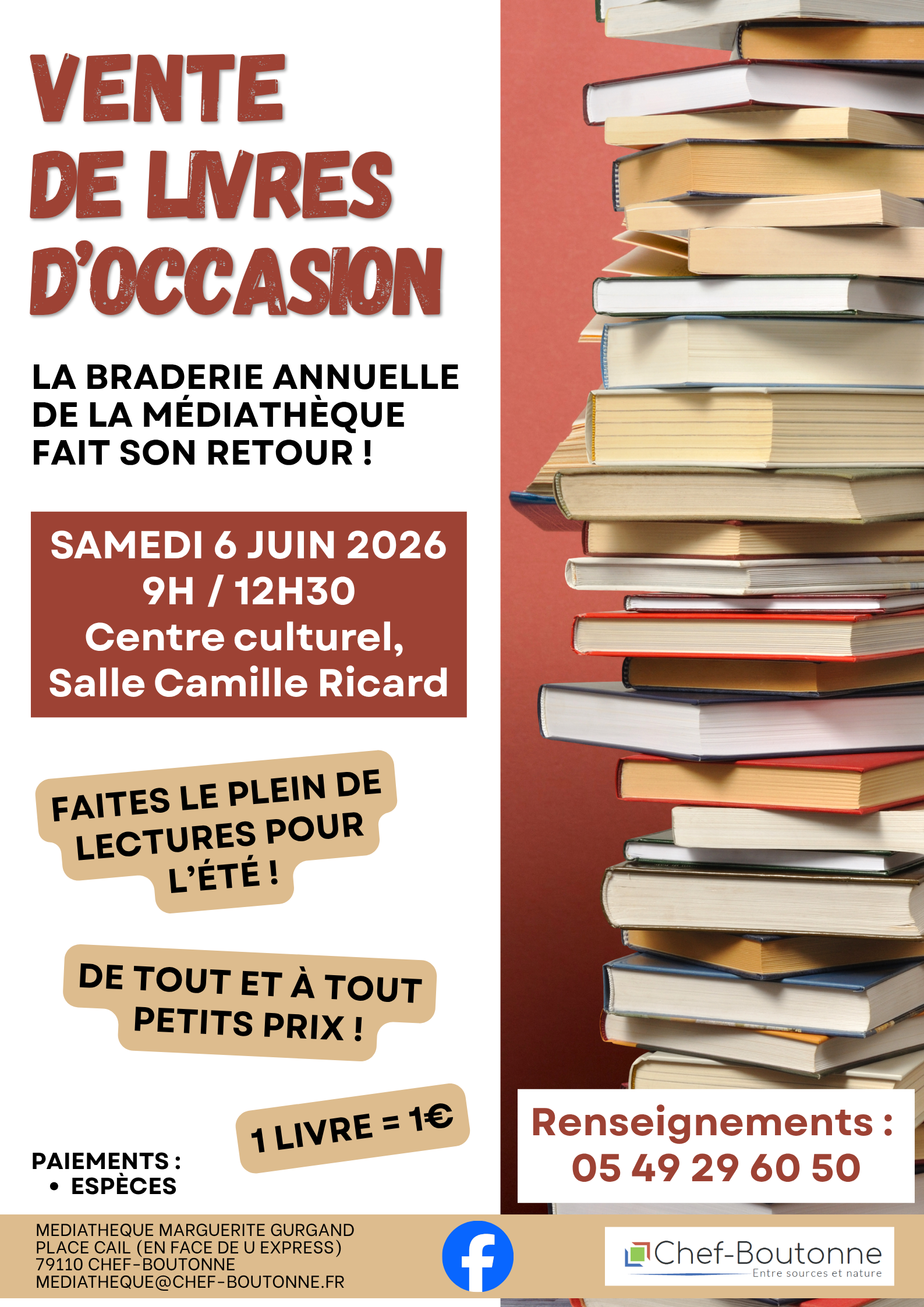 Vente de livres d'occasion — visuel événement
