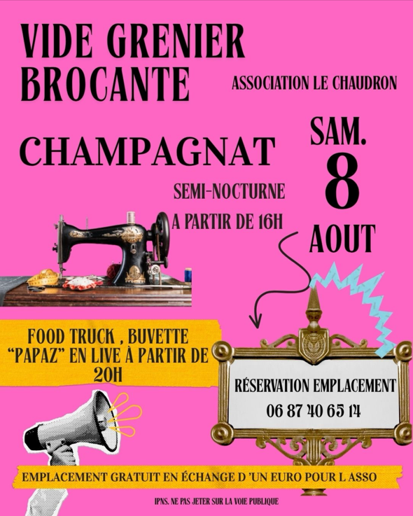 Brocante - vide grenier SEMI-NOCTURNE  à L'Abattoir, Champagnat