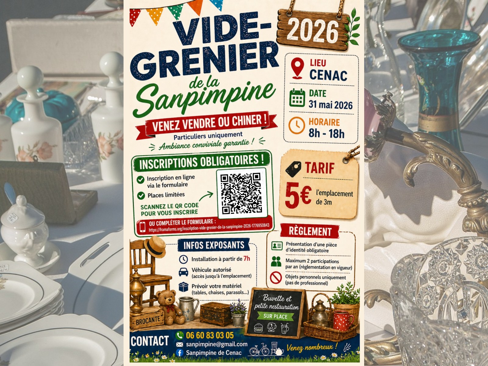 Vide grenier de la Sanpimpine à Cénac — visuel événement
