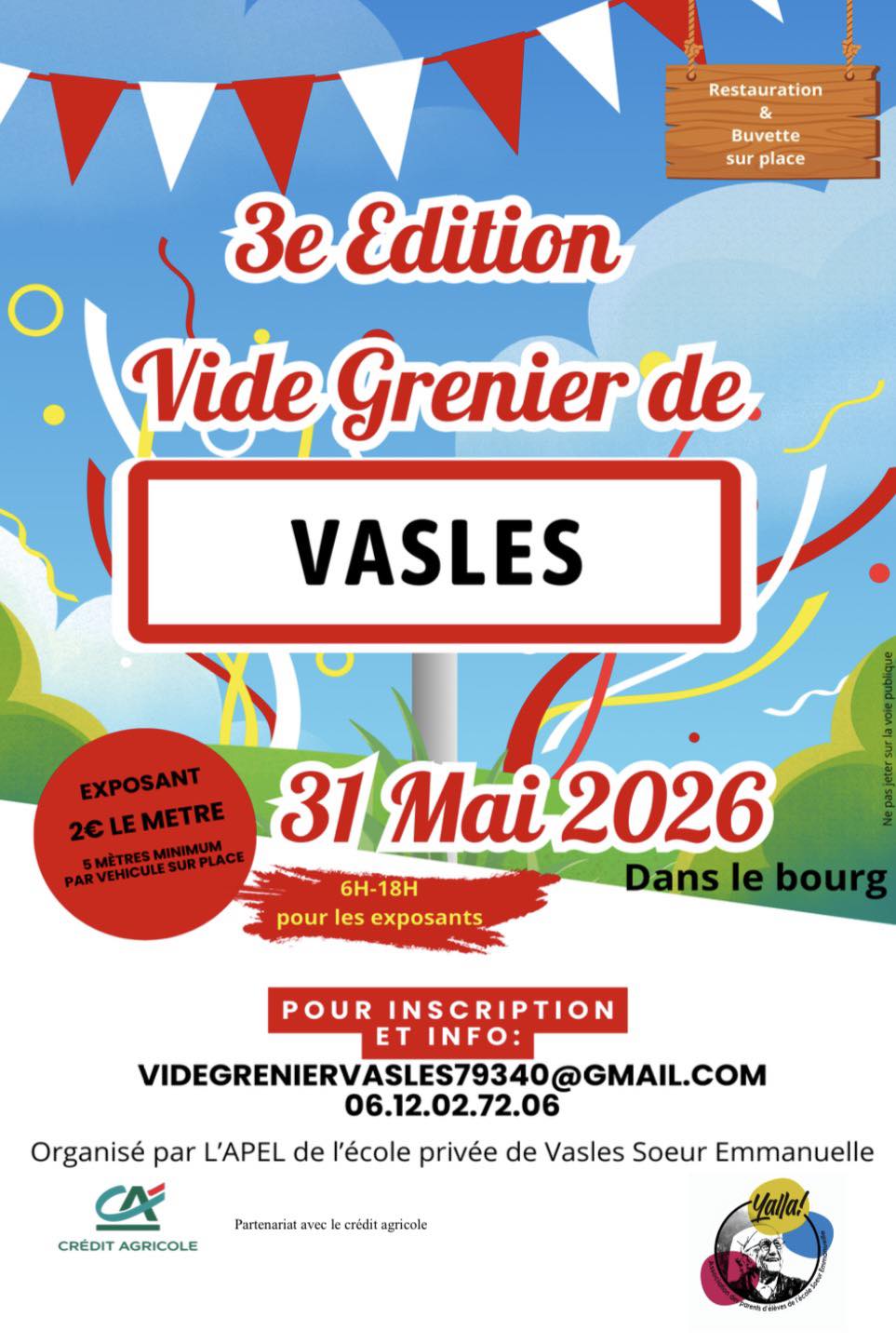 Vide grenier de Vasles : 3ème édition — visuel événement