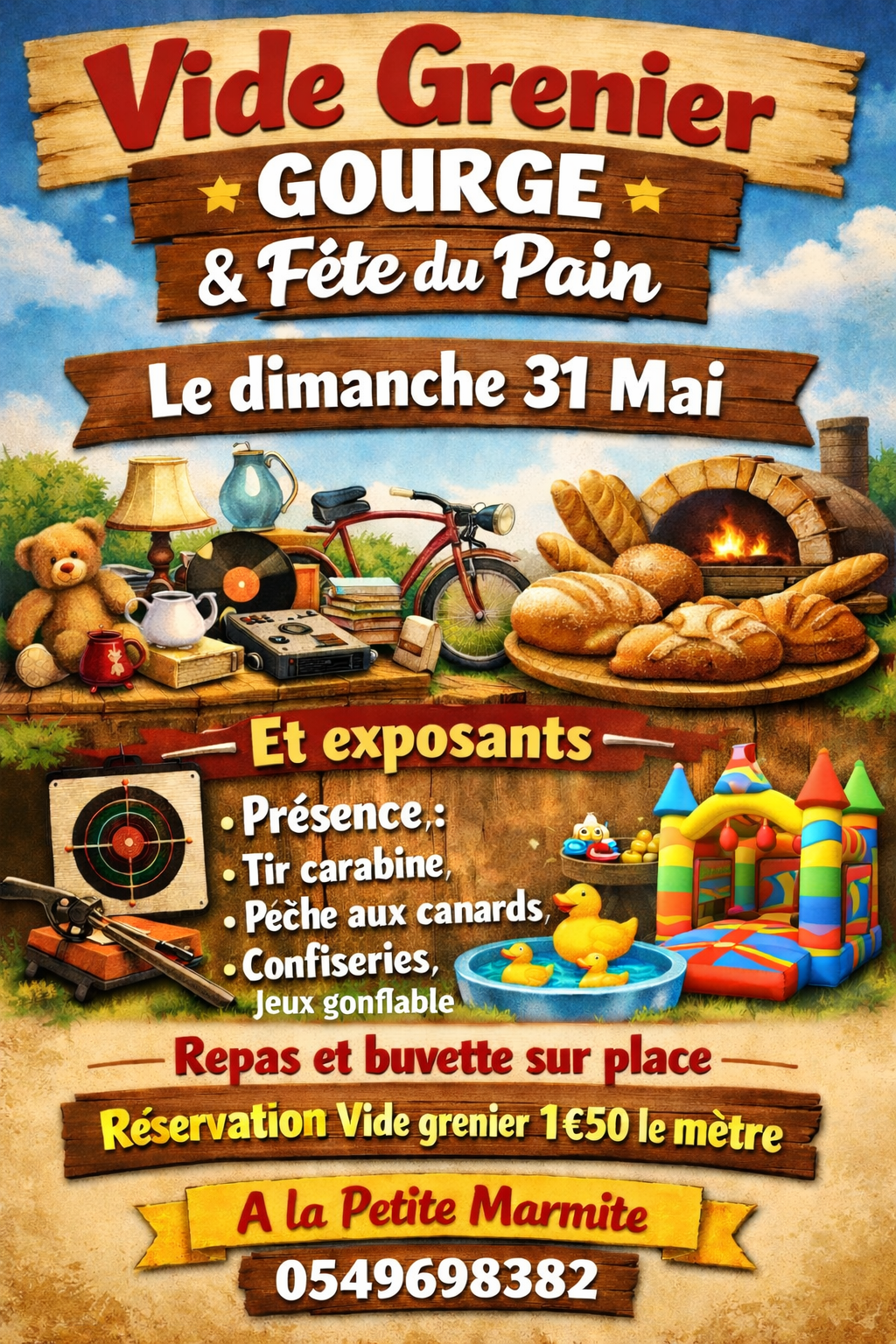 Vide grenier et fête du pain à Gourgé — visuel événement