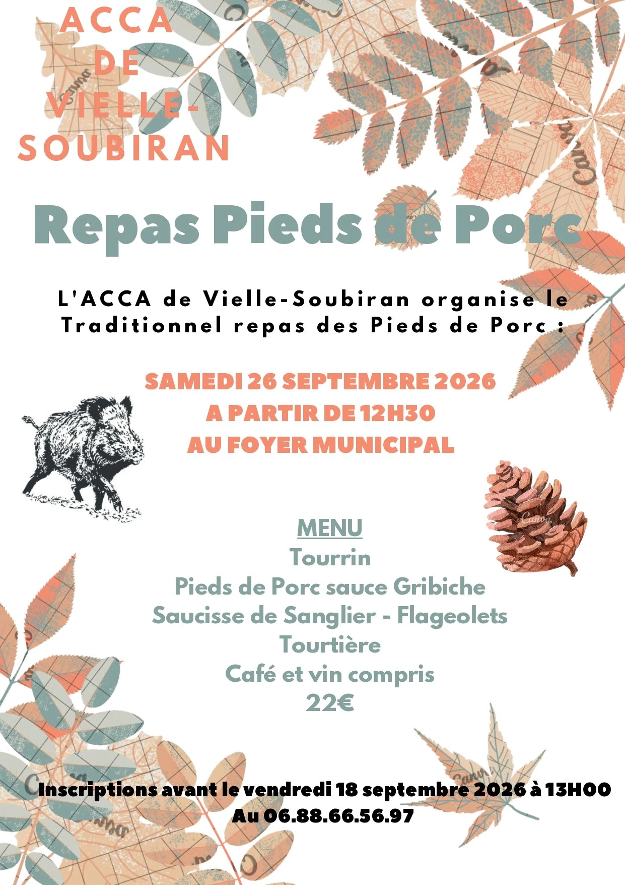 Repas pied de porc