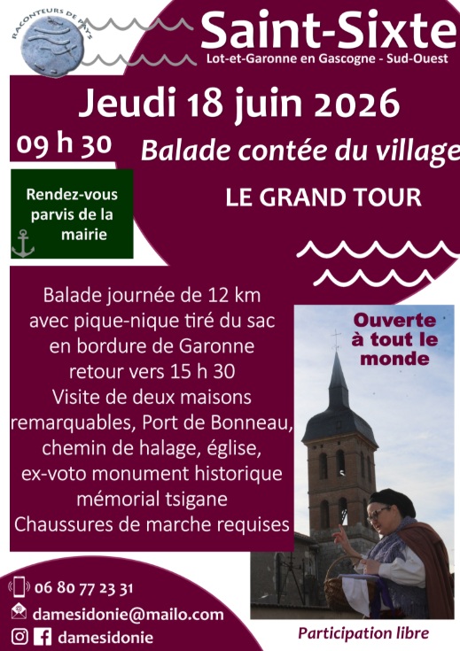 Le grand tour du village de Saint-Sixte - parcours journée pour Dame SIDONIE