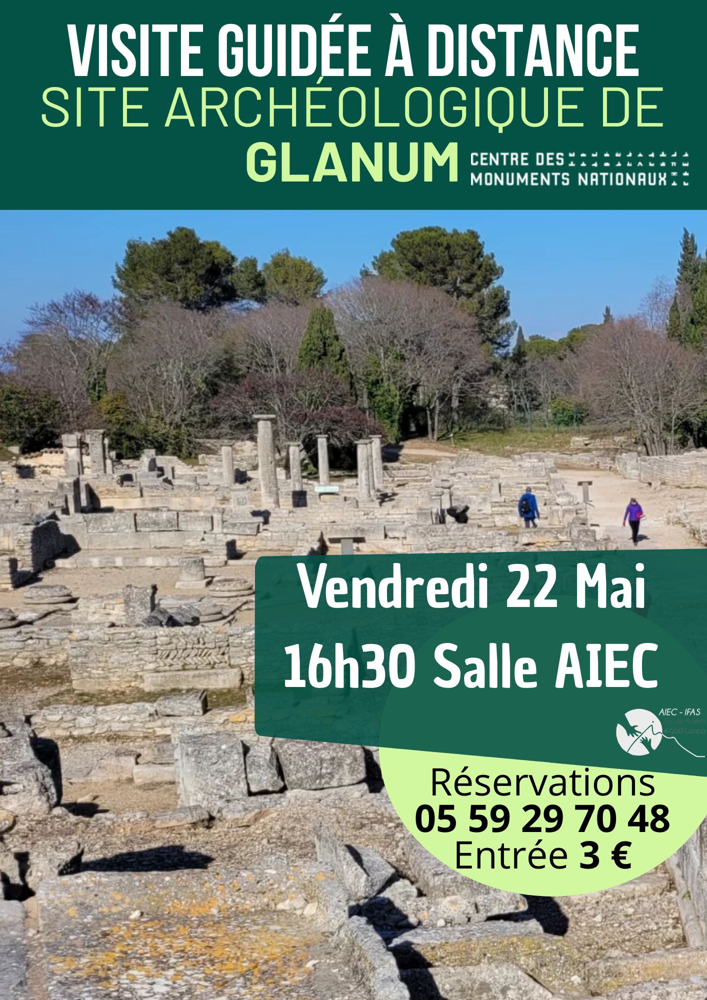 Visite guidée à distance - site archéologique de Glanum — visuel événement