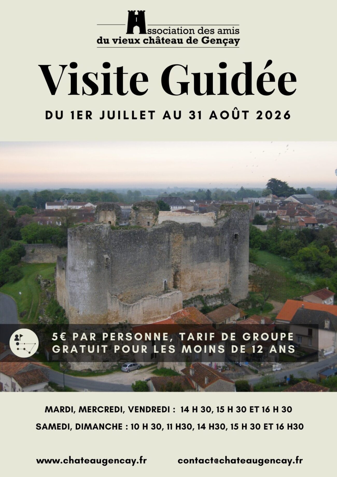 Visite guidée au Château de Gençay — visuel événement