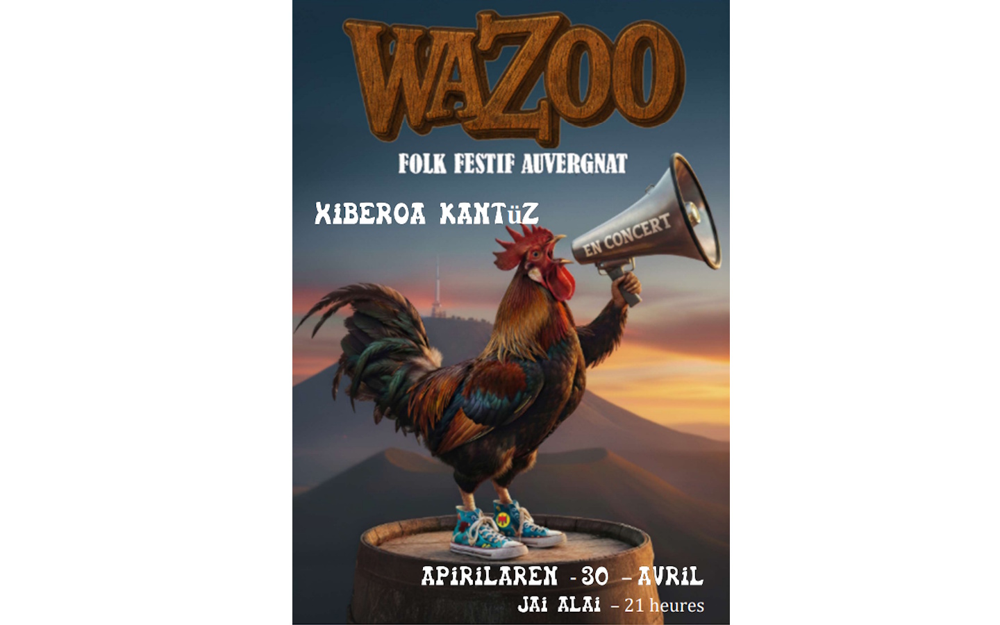 Xiberoa kantüz : wazoo, folk festif auvergnat — Concerten & Festivals à Pays Basque